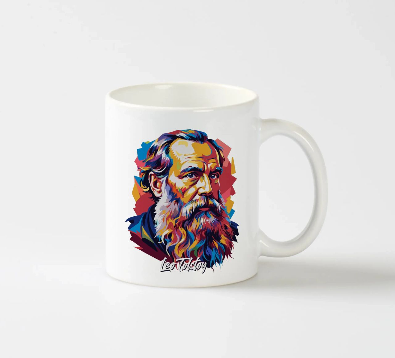 Leo Tolstoy in WPAP Pop Art tazza in ceramica da vectorartnesia