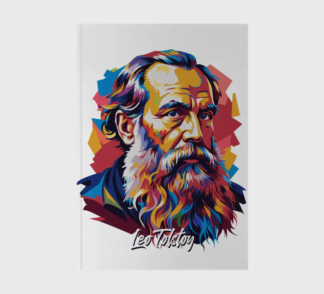 Leo Tolstoy in WPAP Pop Art notebook by vectorartnesia