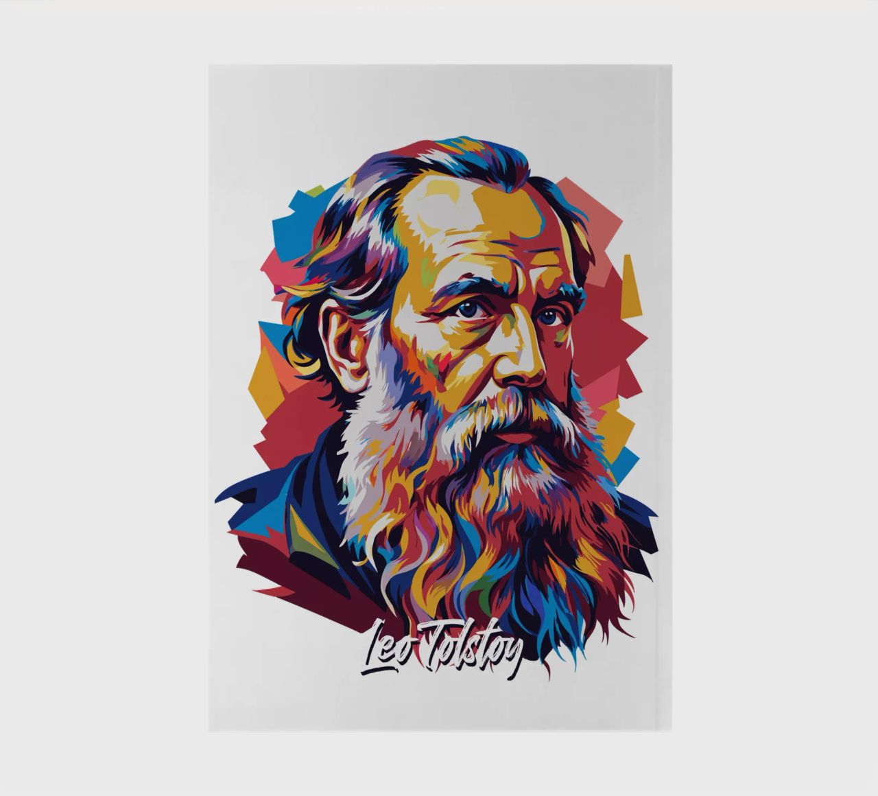 Leo Tolstoy in WPAP Pop Art notebook by vectorartnesia