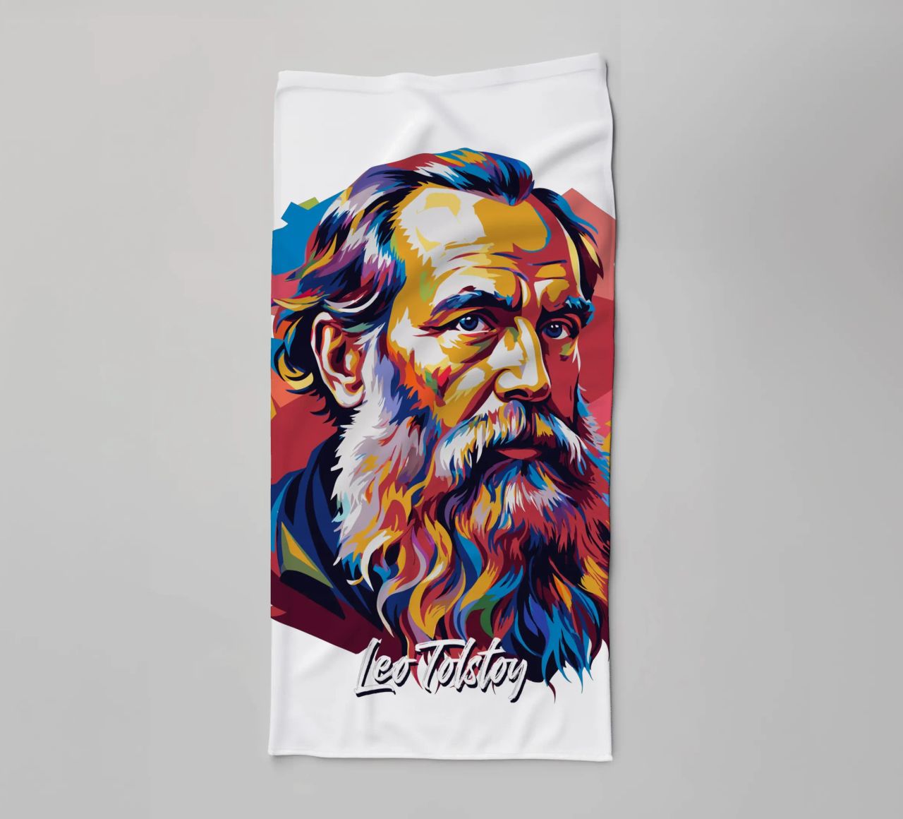 Leo Tolstoy in WPAP Pop Art asciugamano da bagno da vectorartnesia