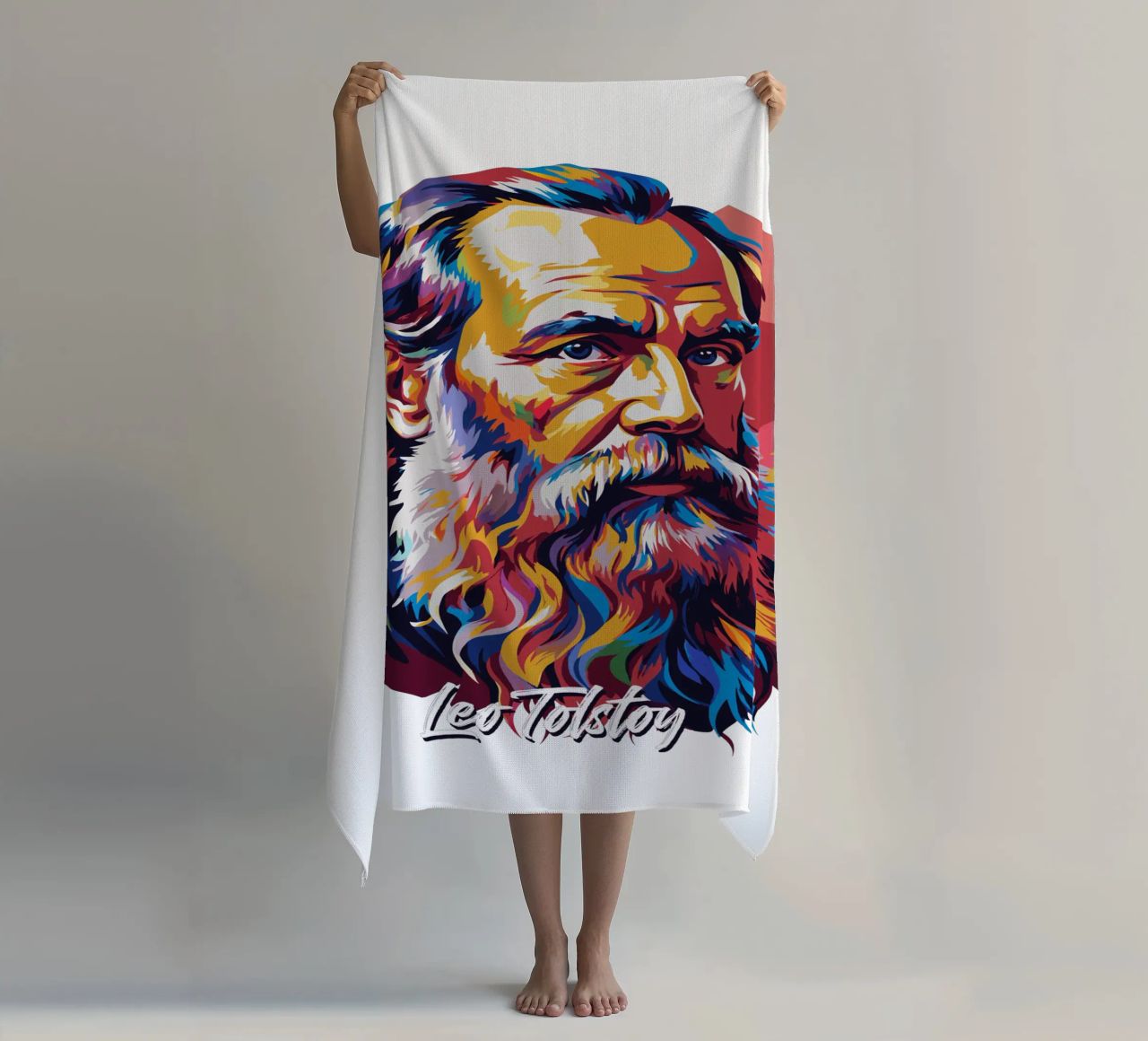 Leo Tolstoy in WPAP Pop Art telo mare da vectorartnesia