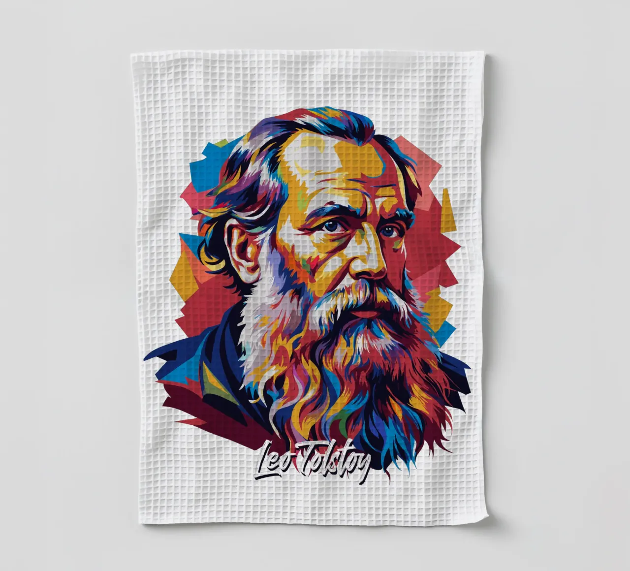Leo Tolstoy in WPAP Pop Art canovaccio da cucina da vectorartnesia