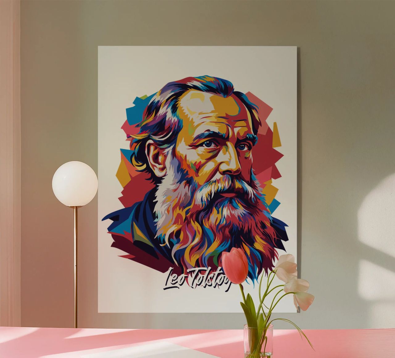 Leo Tolstoy in WPAP Pop Art plexiglass da vectorartnesia