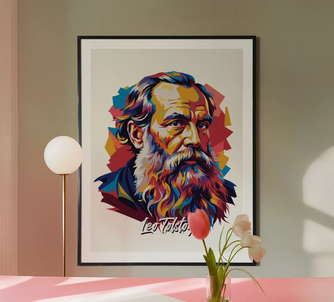 Leo Tolstoy in WPAP Pop Art carta hahnemühle da vectorartnesia