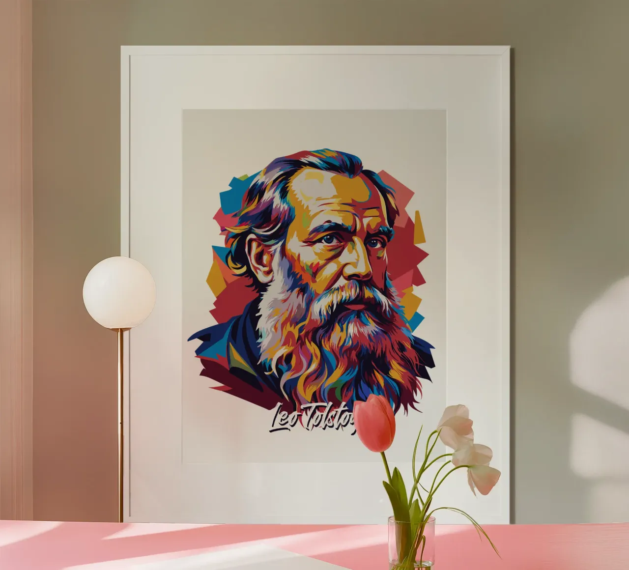 Leo Tolstoy in WPAP Pop Art carta hahnemühle da vectorartnesia