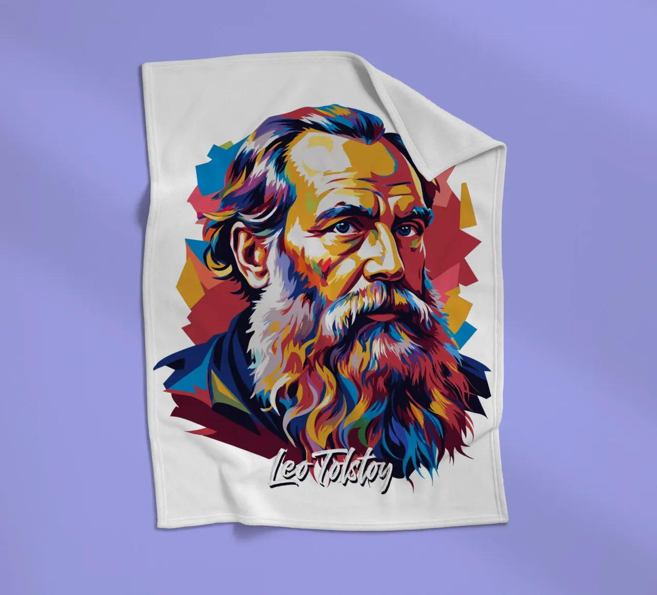 Leo Tolstoy in WPAP Pop Art manta de franela de vectorartnesia