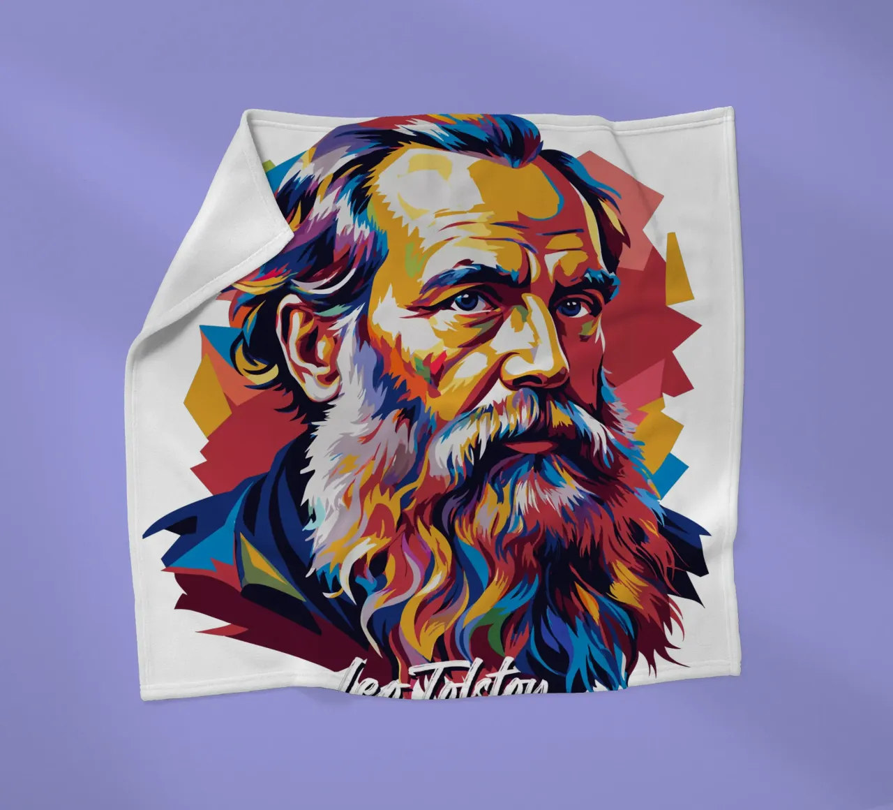 Leo Tolstoy in WPAP Pop Art coperta in pile da vectorartnesia