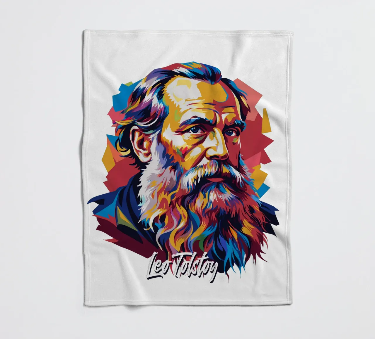 Leo Tolstoy in WPAP Pop Art coperta in pile da vectorartnesia