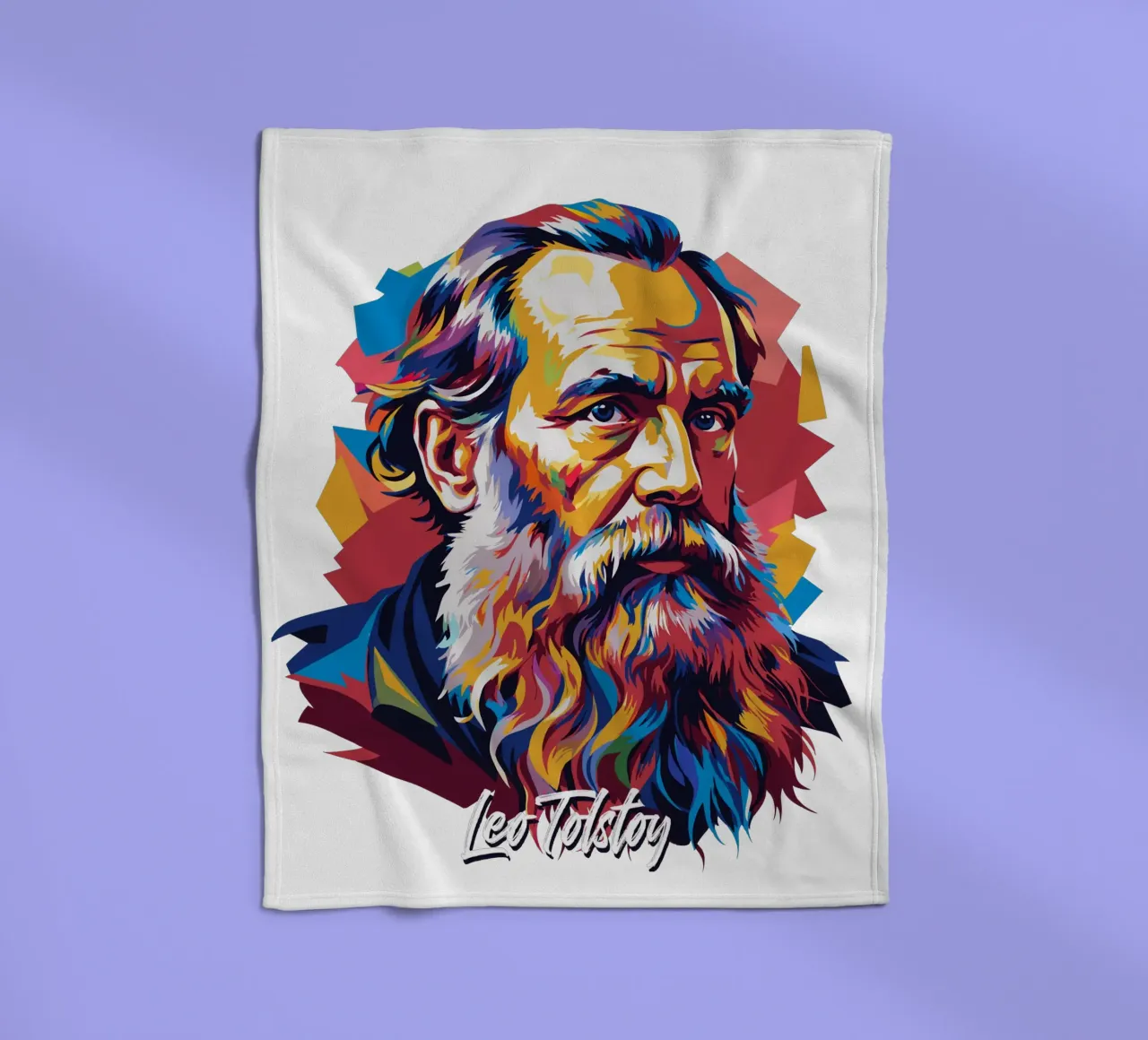 Leo Tolstoy in WPAP Pop Art coperta in pile da vectorartnesia