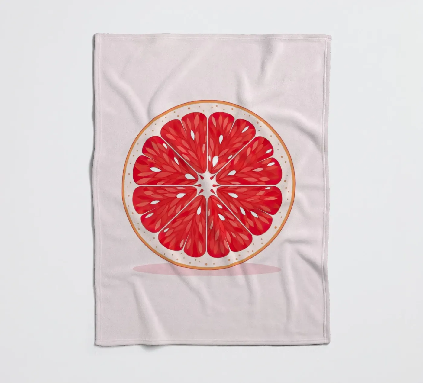 Grapefruithelft fleecedeken van FlatPrint Studio