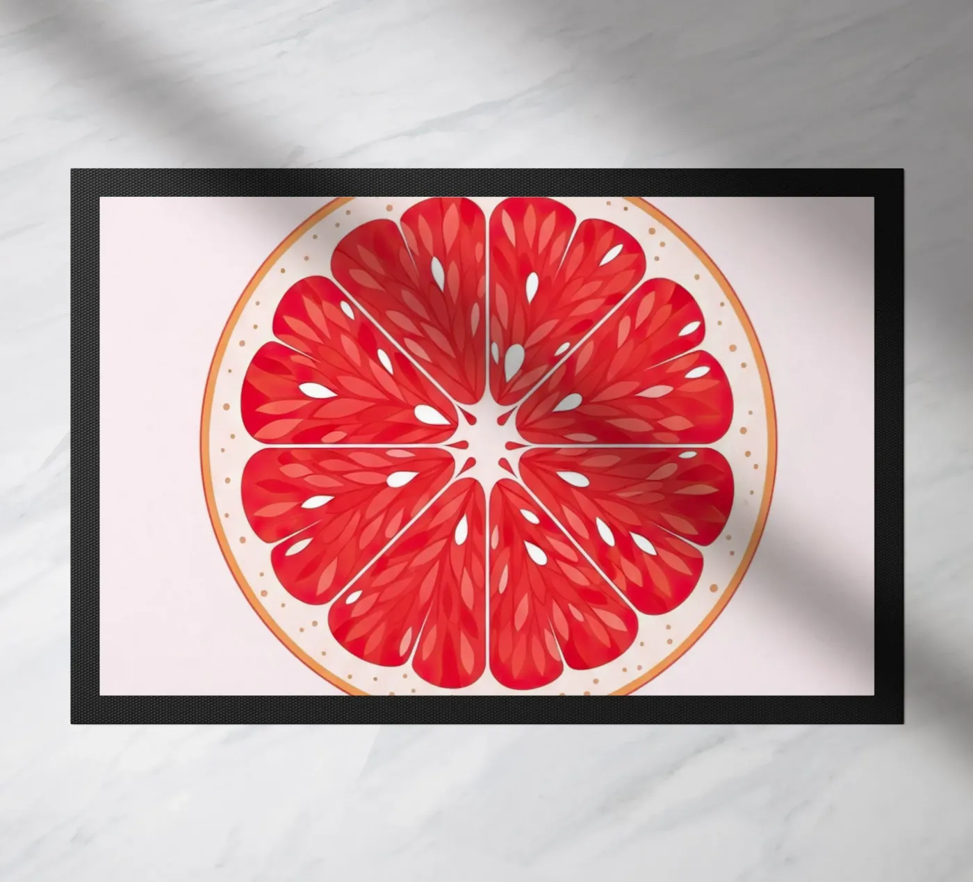 Grapefruit Half doormat by FlatPrint Studio