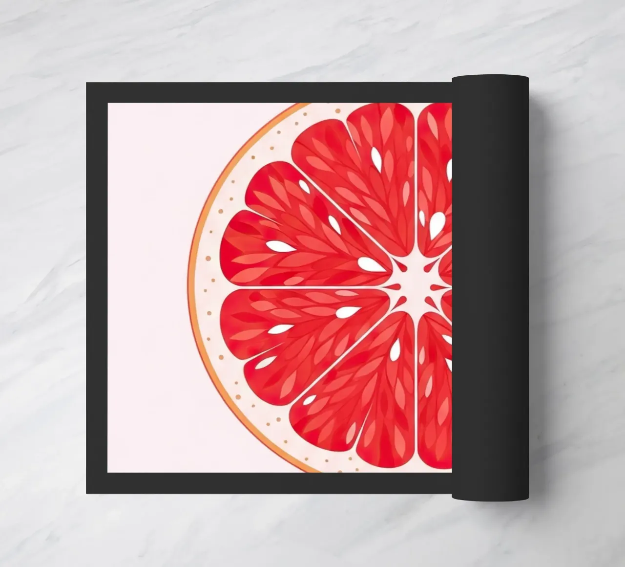 Grapefruit Half doormat by FlatPrint Studio