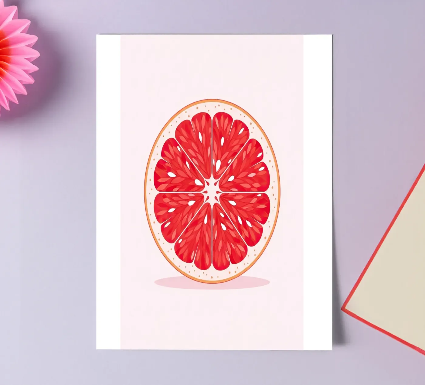 Grapefruit Half sticker sheet by FlatPrint Studio