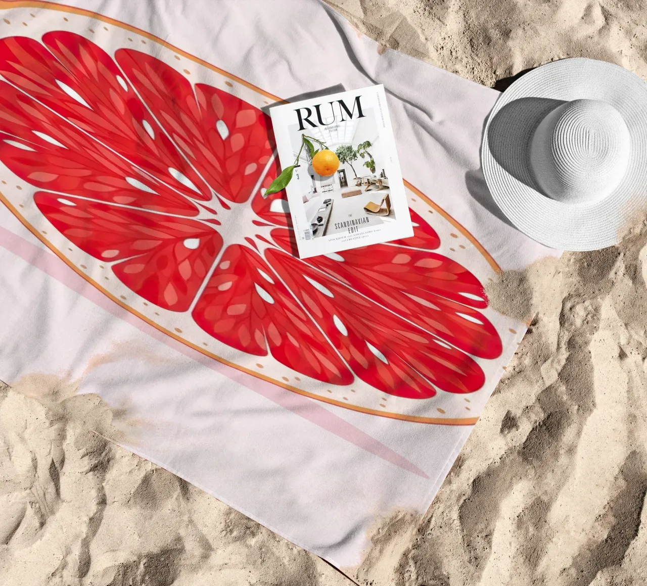 Mezzo pompelmo telo mare da FlatPrint Studio