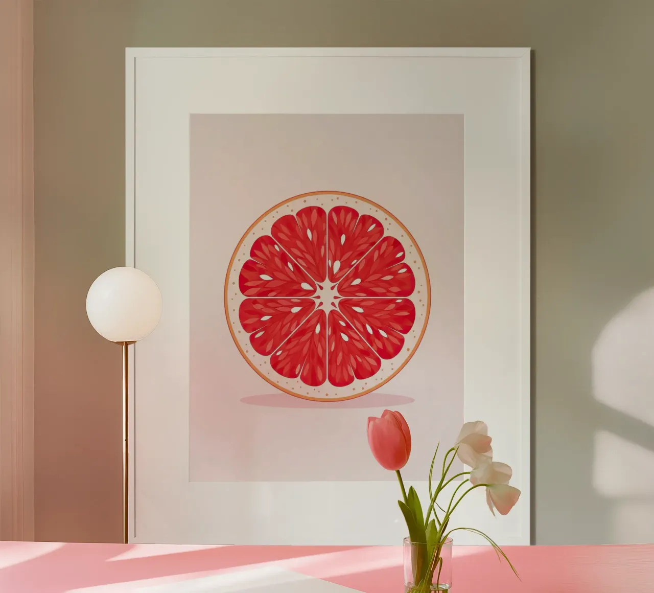 Mezzo pompelmo poster da FlatPrint Studio