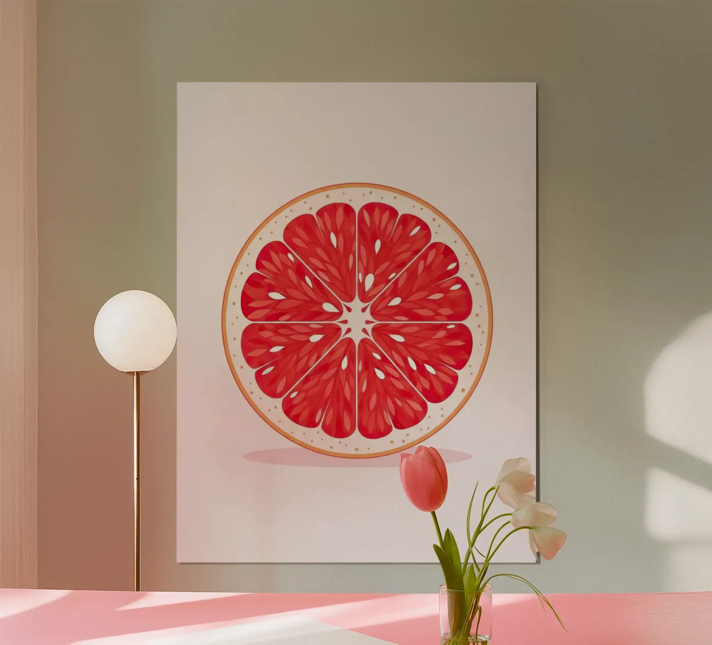 Grapefruit Half poster by FlatPrint Studio