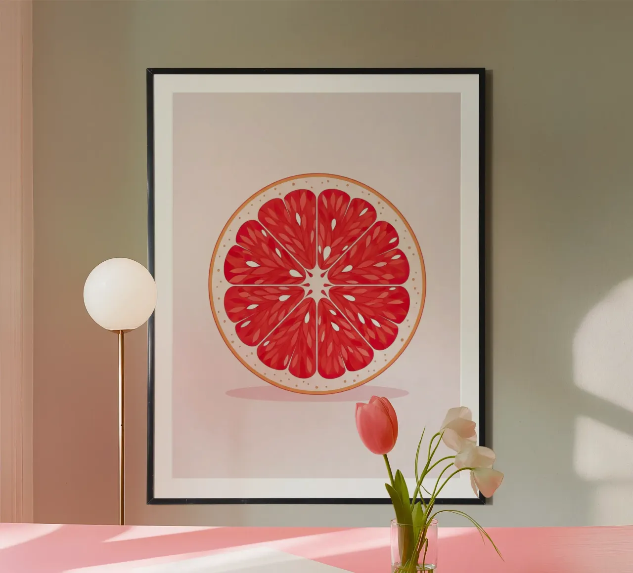 Mezzo pompelmo poster da FlatPrint Studio