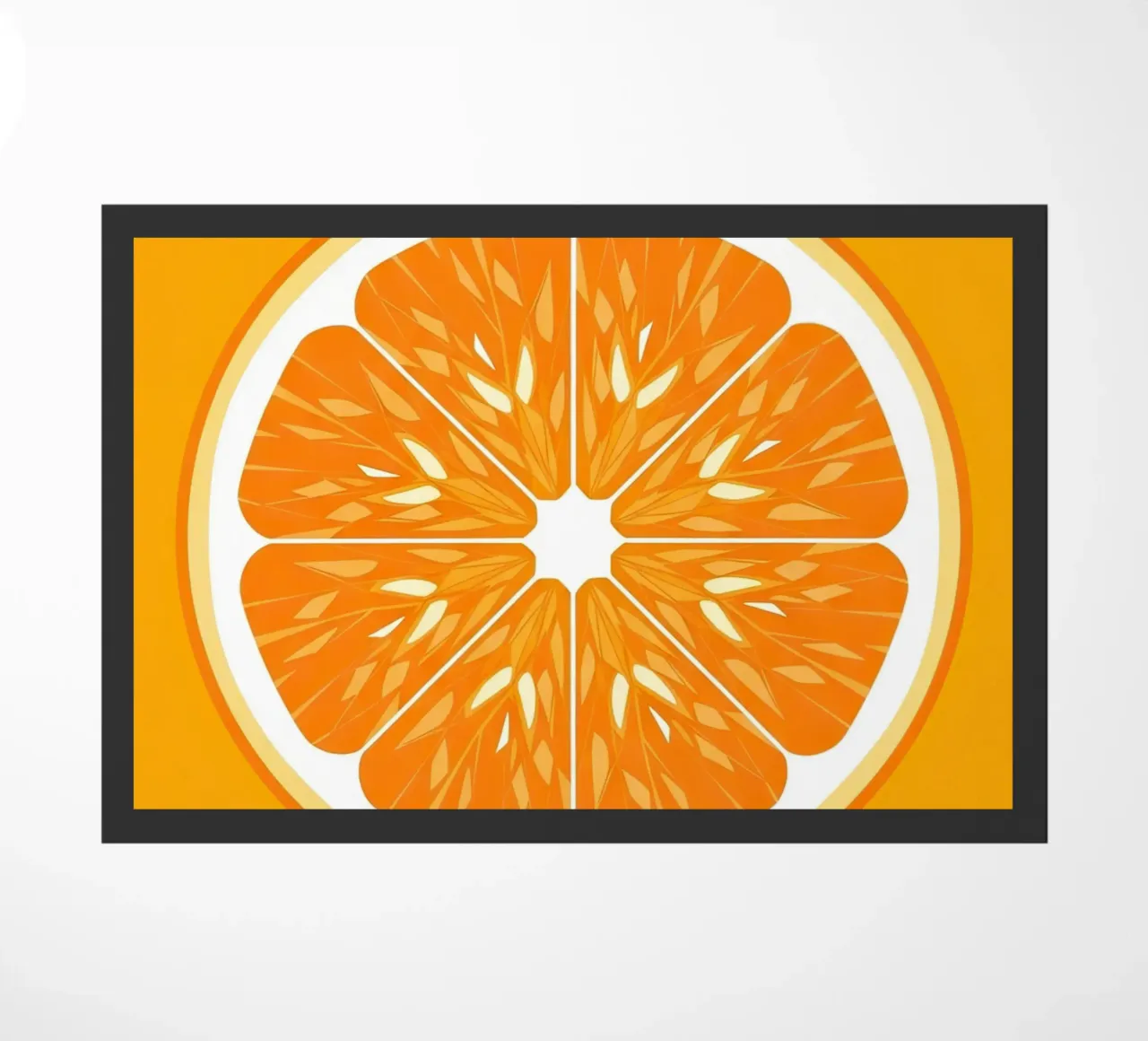 Orange Slice Cross-section doormat by FlatPrint Studio