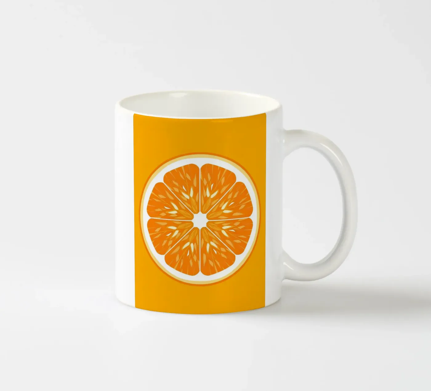 Orange Slice Cross-section ceramic mug by FlatPrint Studio