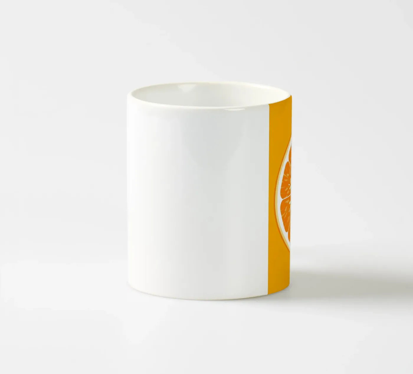 Orange Slice Cross-section ceramic mug by FlatPrint Studio