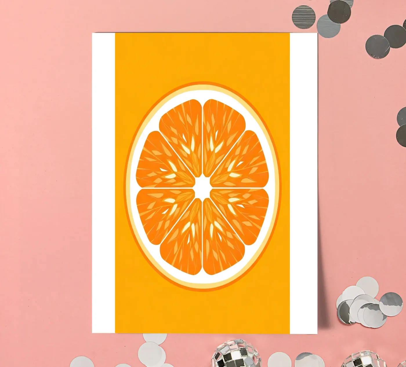 Orange Slice Cross-section sticker sheet by FlatPrint Studio
