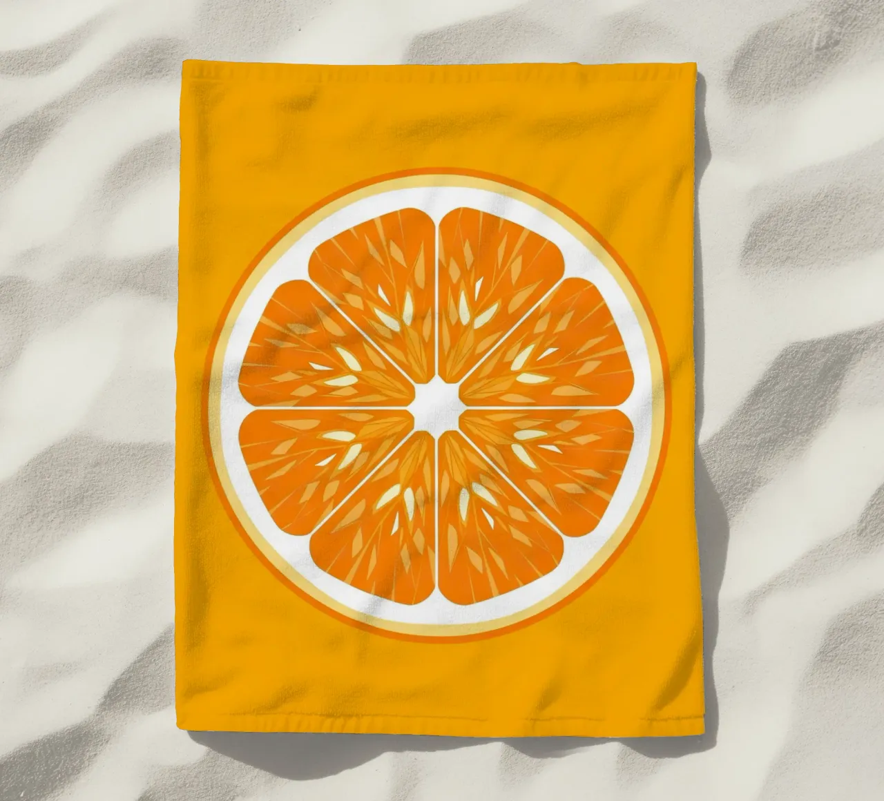 Sezione trasversale di una fetta d'arancia telo mare da FlatPrint Studio