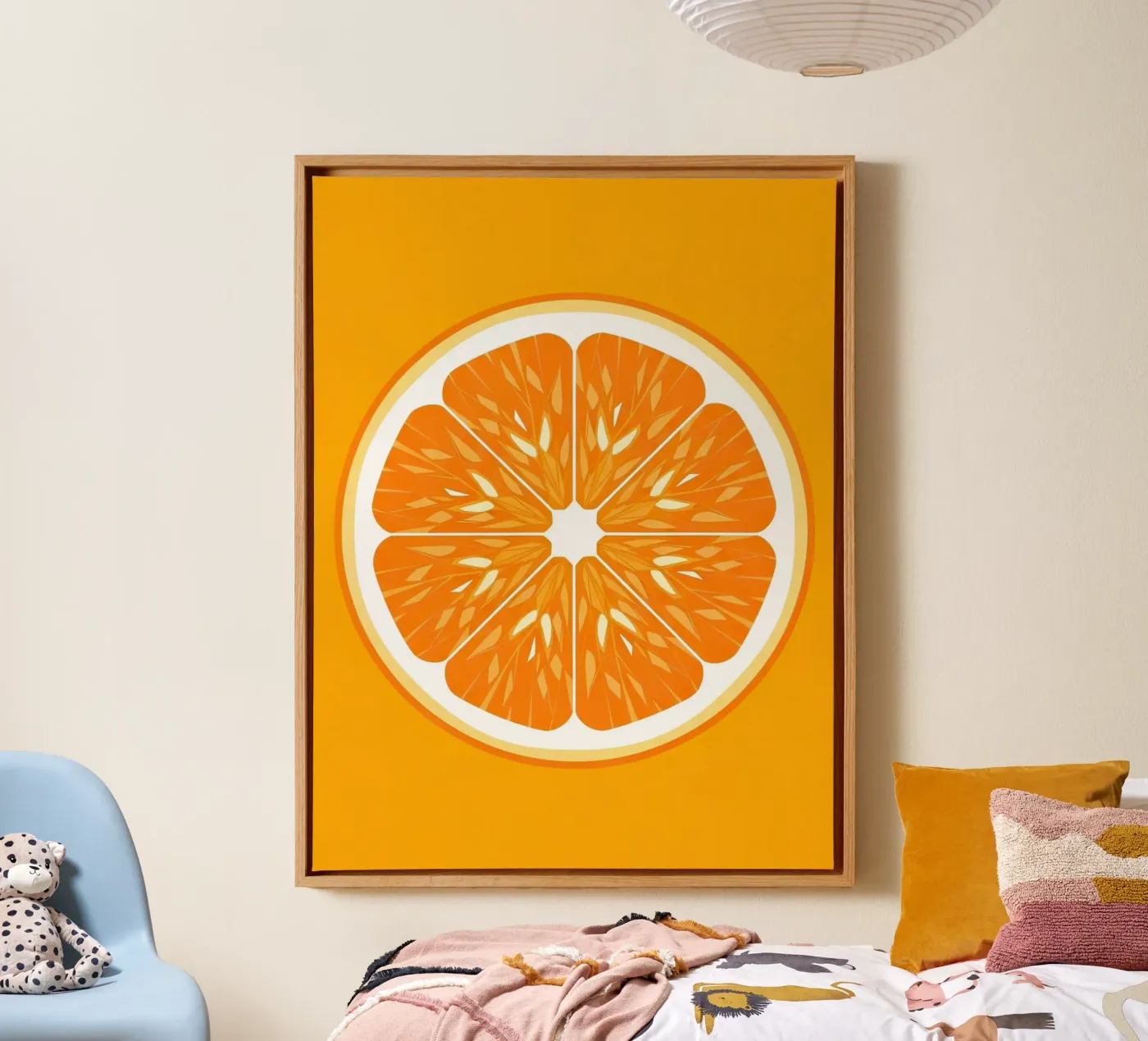 Orange Slice Cross-section canvas by FlatPrint Studio