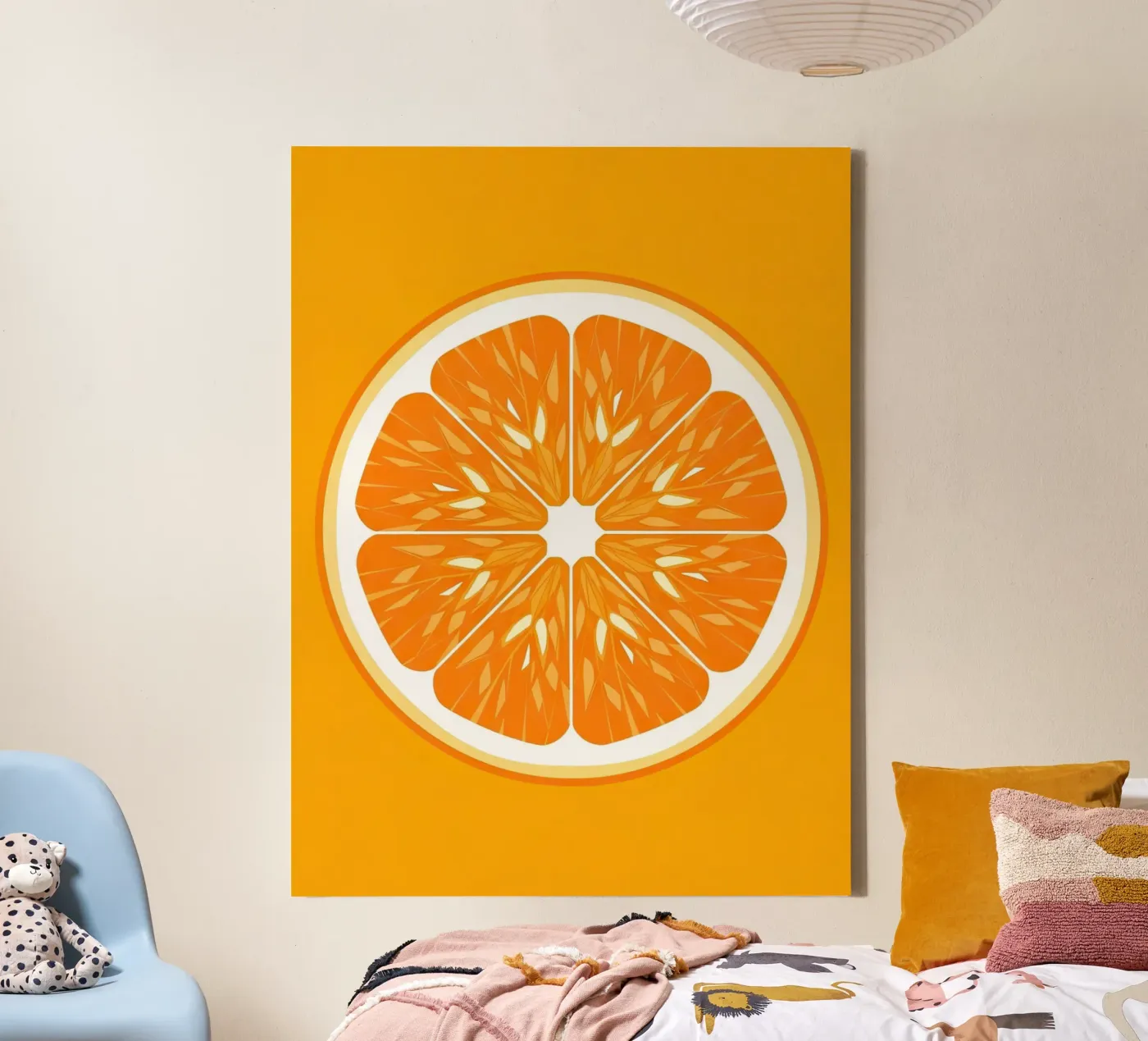 Orange Slice Cross-section canvas by FlatPrint Studio