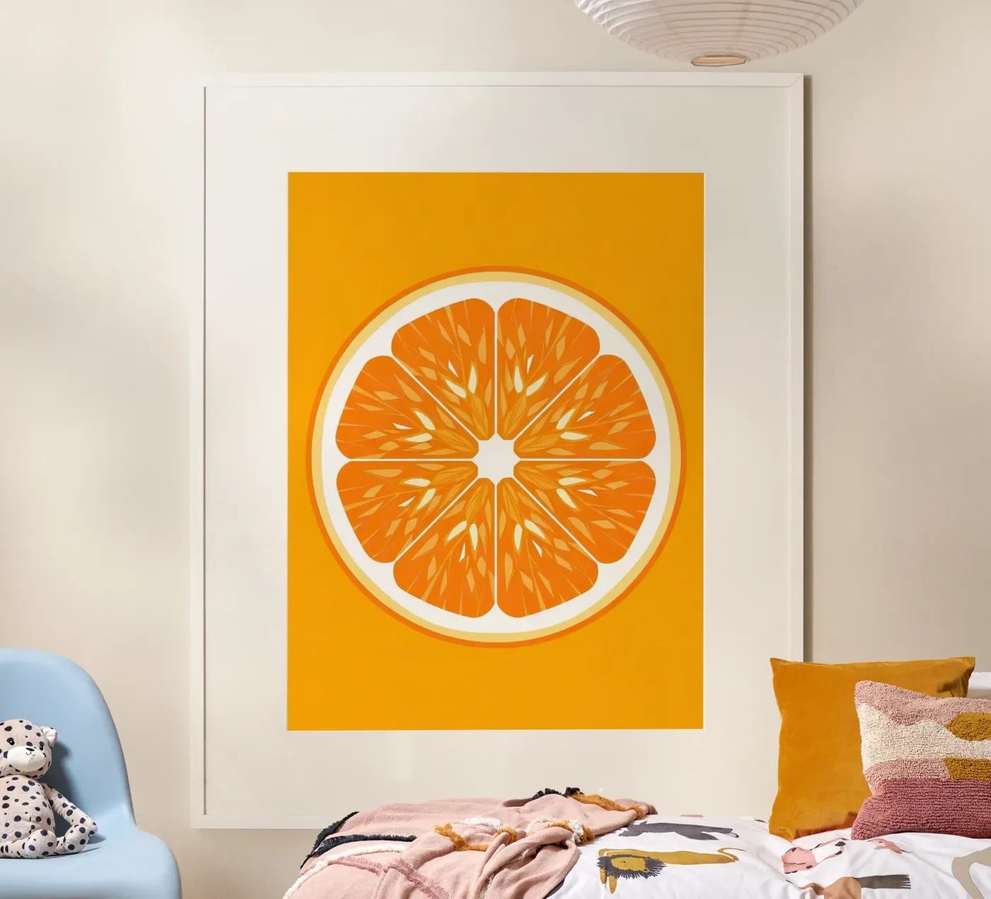 Orange Slice Cross-section poster van FlatPrint Studio