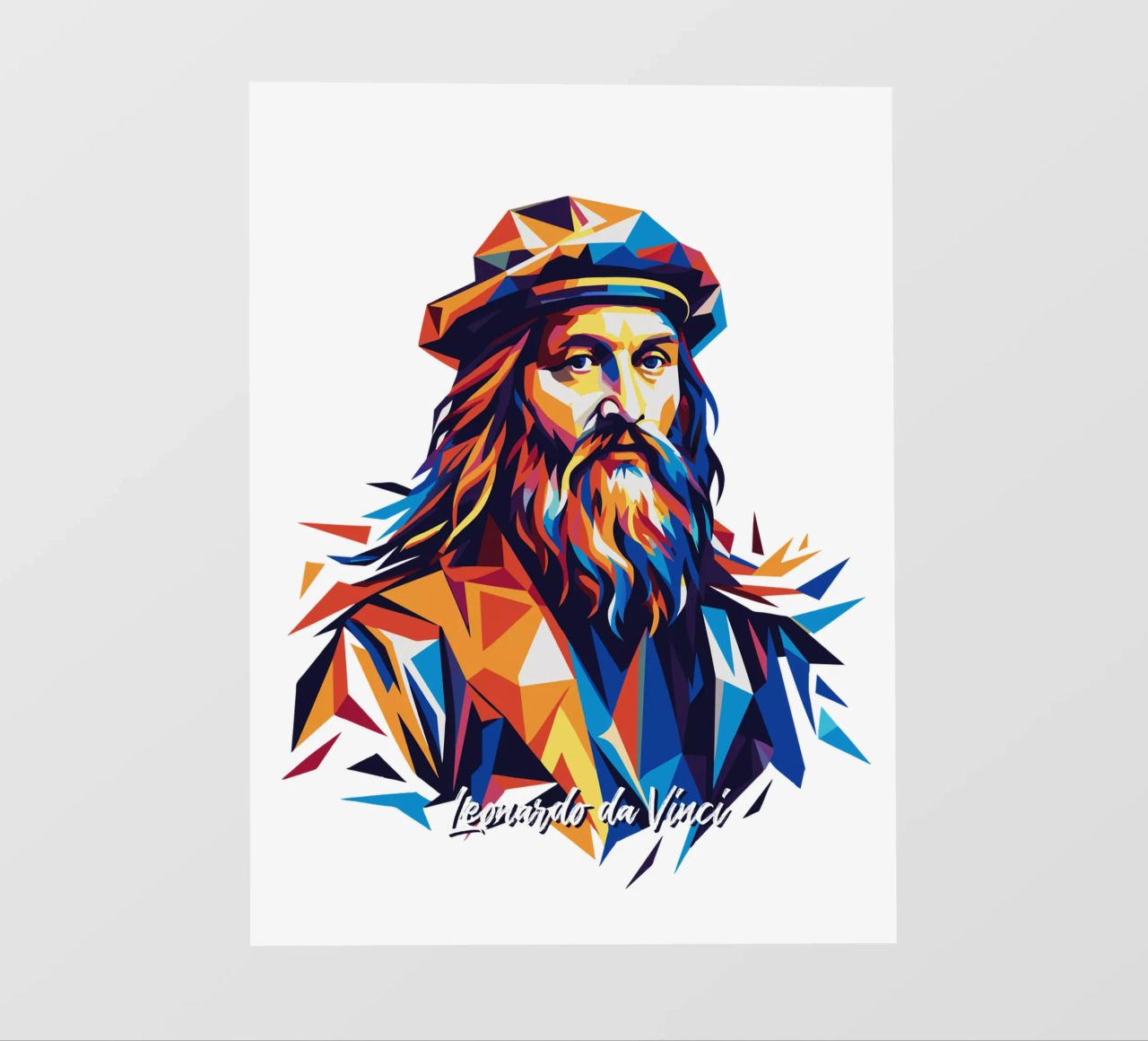 Leonardo da Vinci in WPAP Pop Art pellicola backlit da vectorartnesia