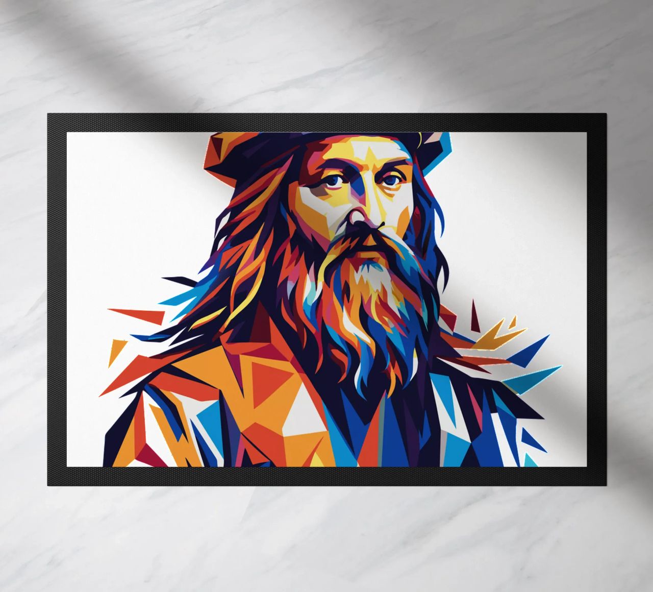 Leonardo da Vinci in WPAP Pop Art zerbino da vectorartnesia