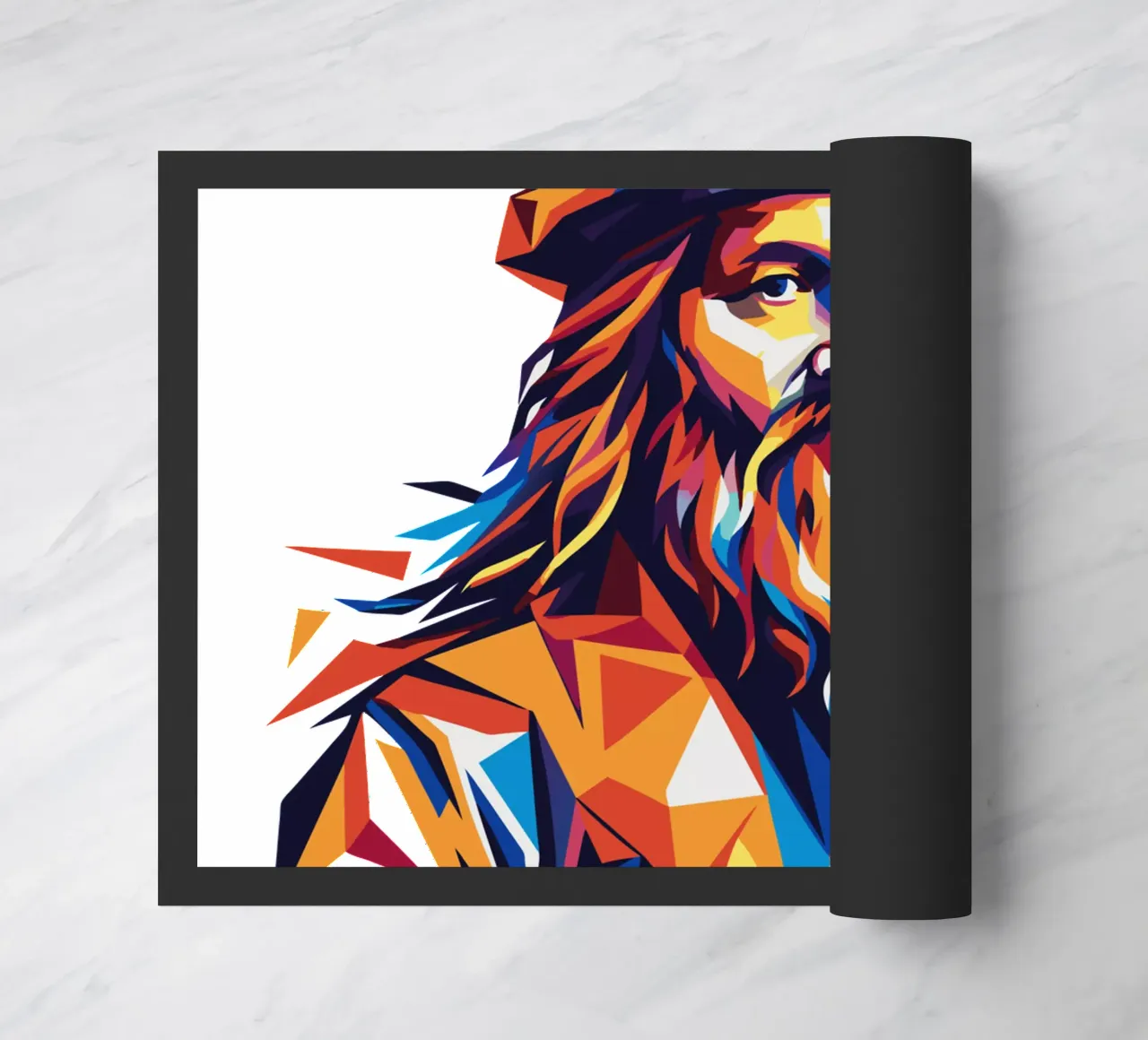 Leonardo da Vinci in WPAP Pop Art zerbino da vectorartnesia