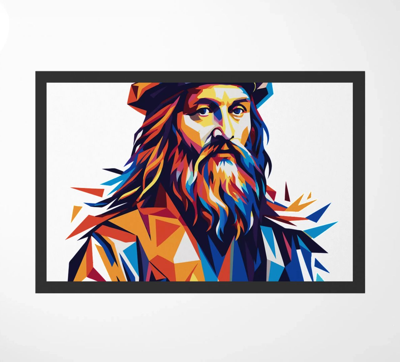 Leonardo da Vinci in WPAP Pop Art zerbino da vectorartnesia