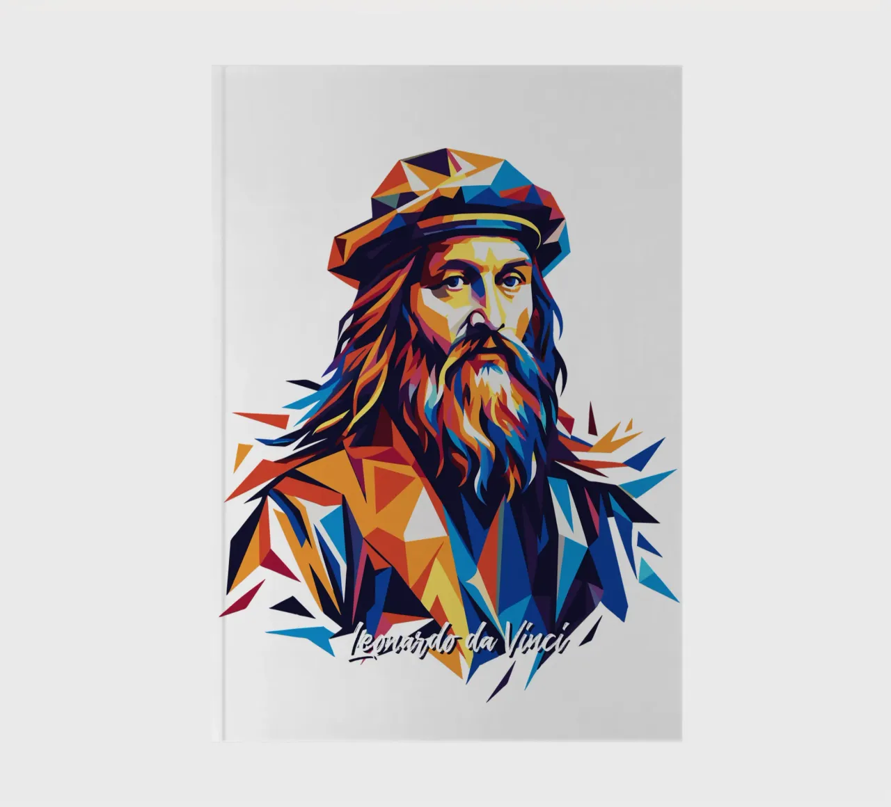 Leonardo da Vinci in WPAP Pop Art notebook by vectorartnesia