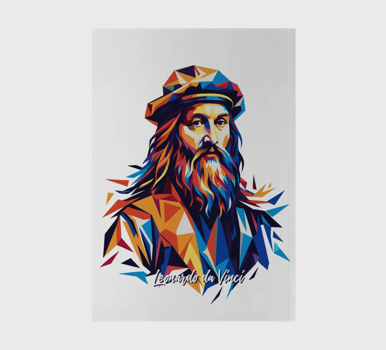 Leonardo da Vinci in WPAP Pop Art notebook by vectorartnesia