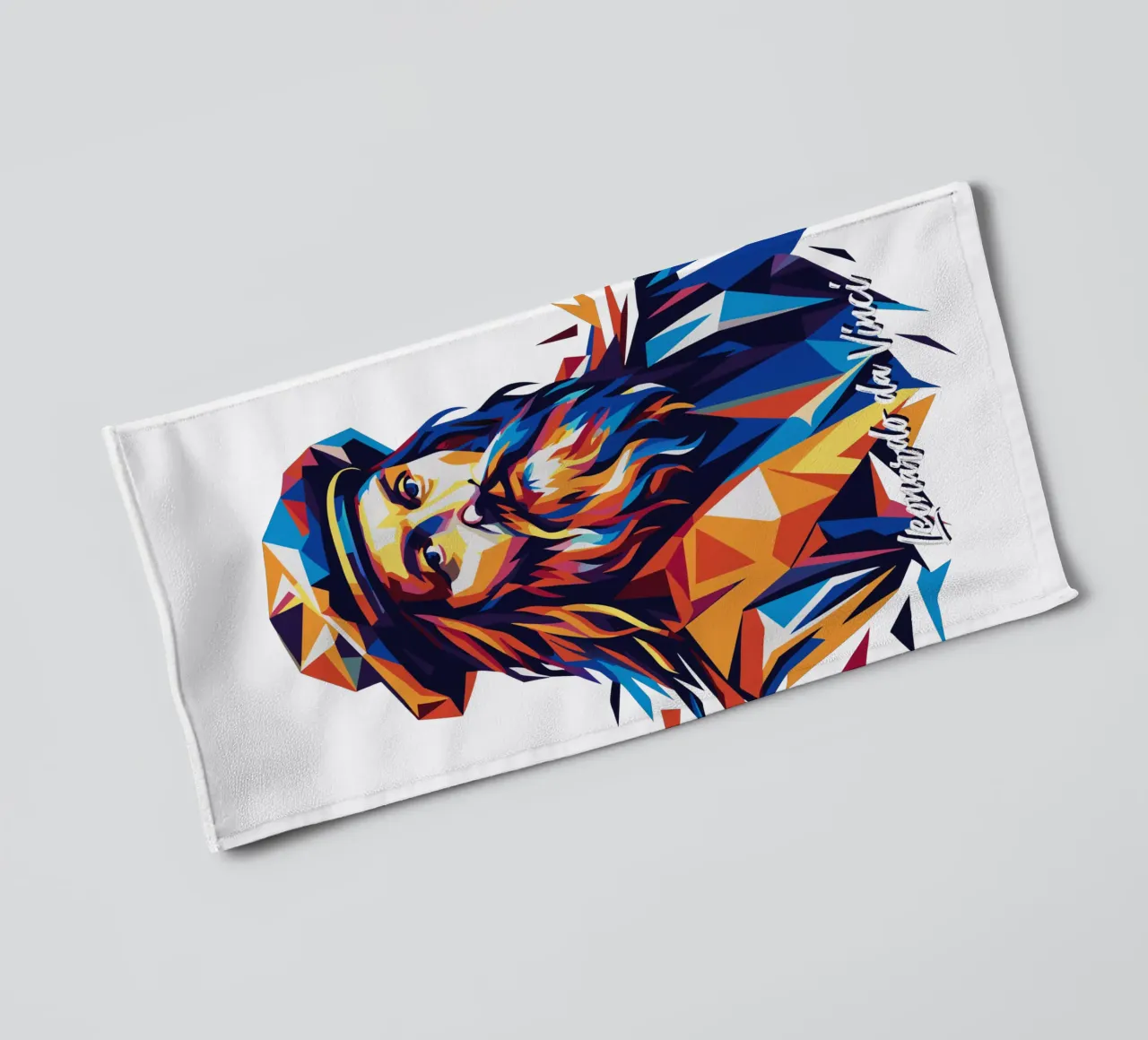 Leonardo da Vinci in WPAP Pop Art asciugamano da bagno da vectorartnesia
