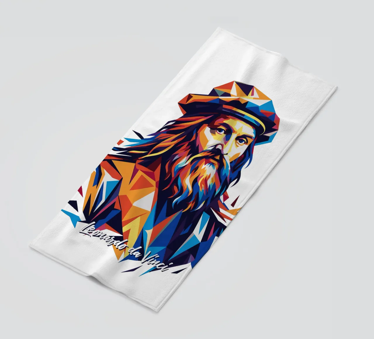 Leonardo da Vinci in WPAP Pop Art telo mare da vectorartnesia