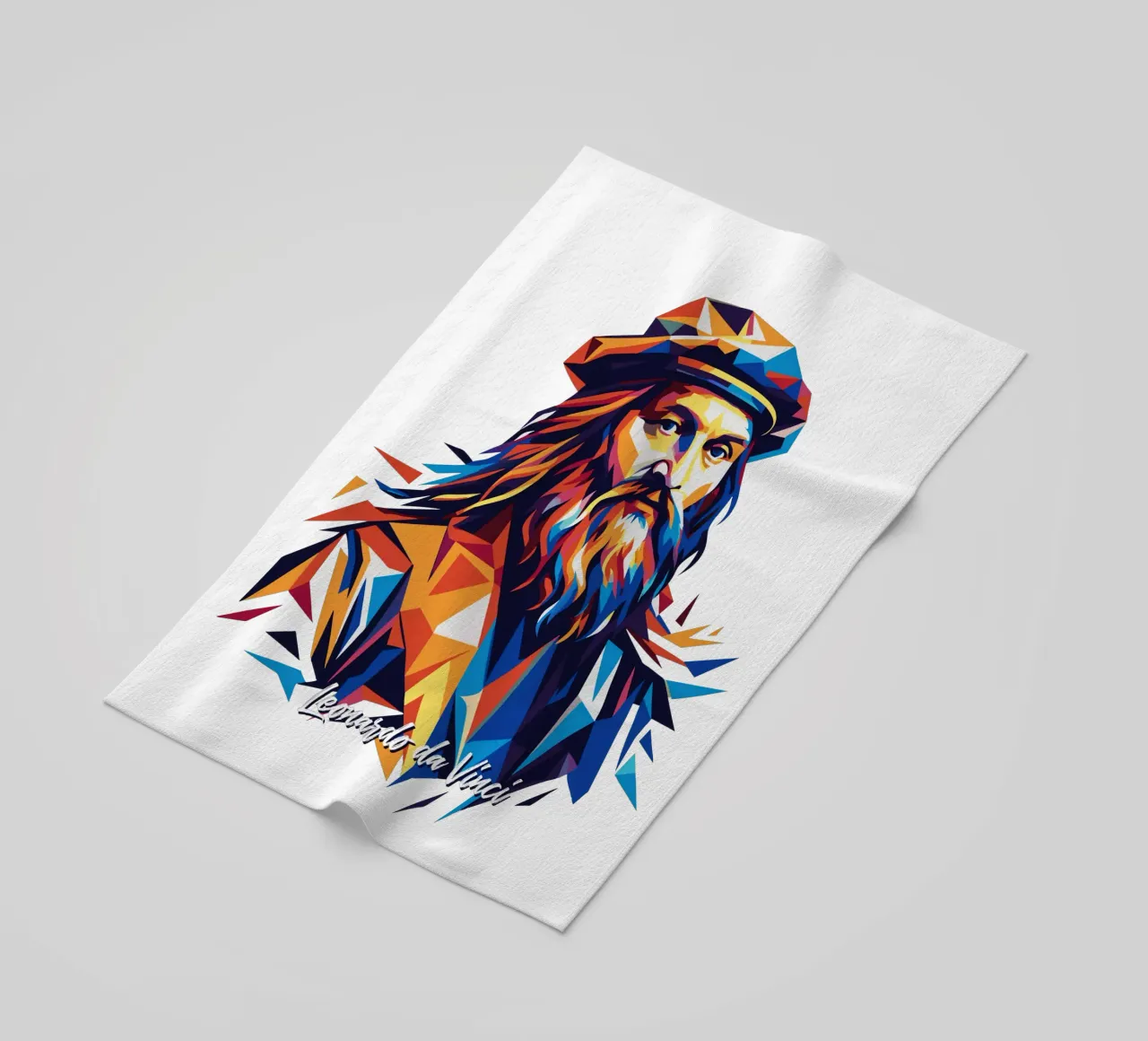 Leonardo da Vinci in WPAP Pop Art telo mare da vectorartnesia