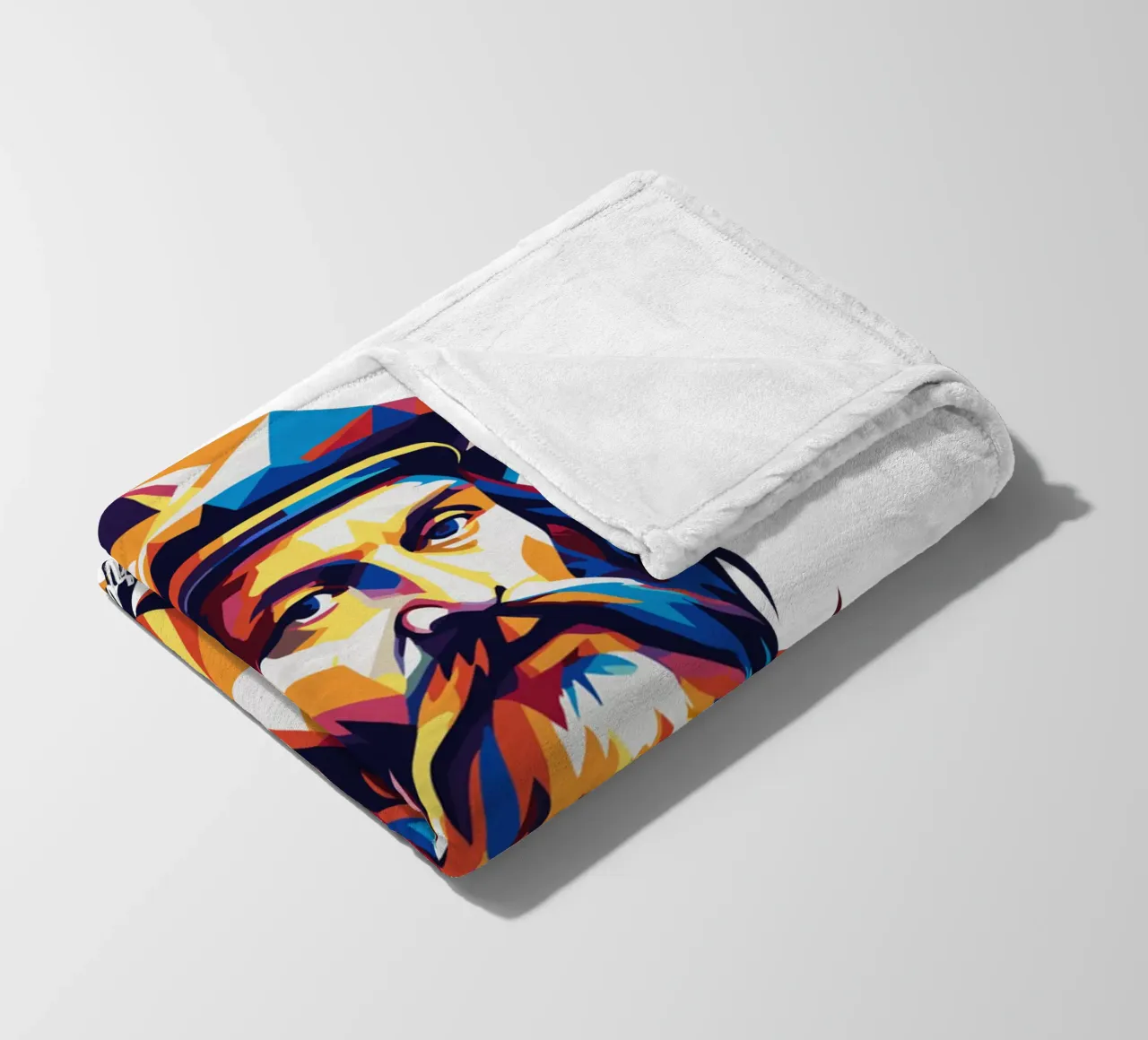 Leonardo da Vinci in WPAP Pop Art coperta in pile da vectorartnesia