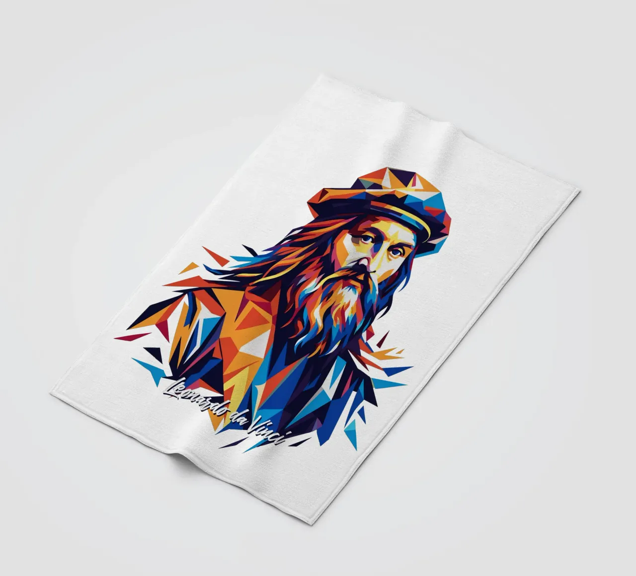 Leonardo da Vinci in WPAP Pop Art coperta in pile da vectorartnesia