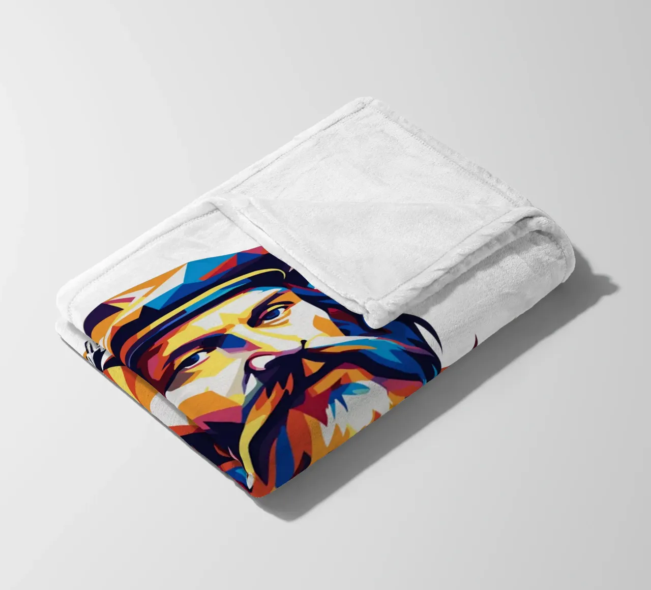 Leonardo da Vinci in WPAP Pop Art coperta in pile da vectorartnesia