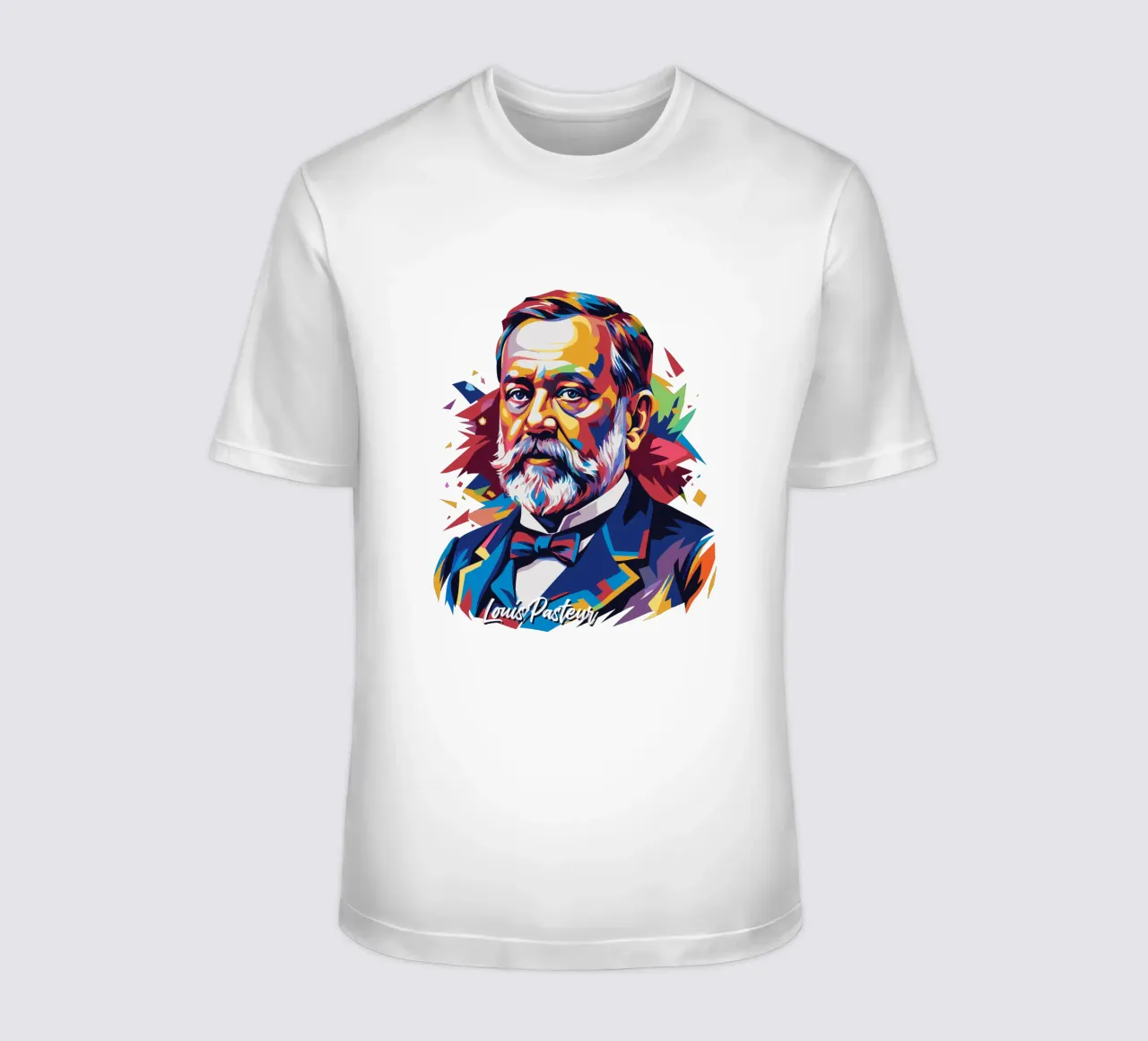 Louis Pasteur in WPAP Pop Art t-shirt da vectorartnesia