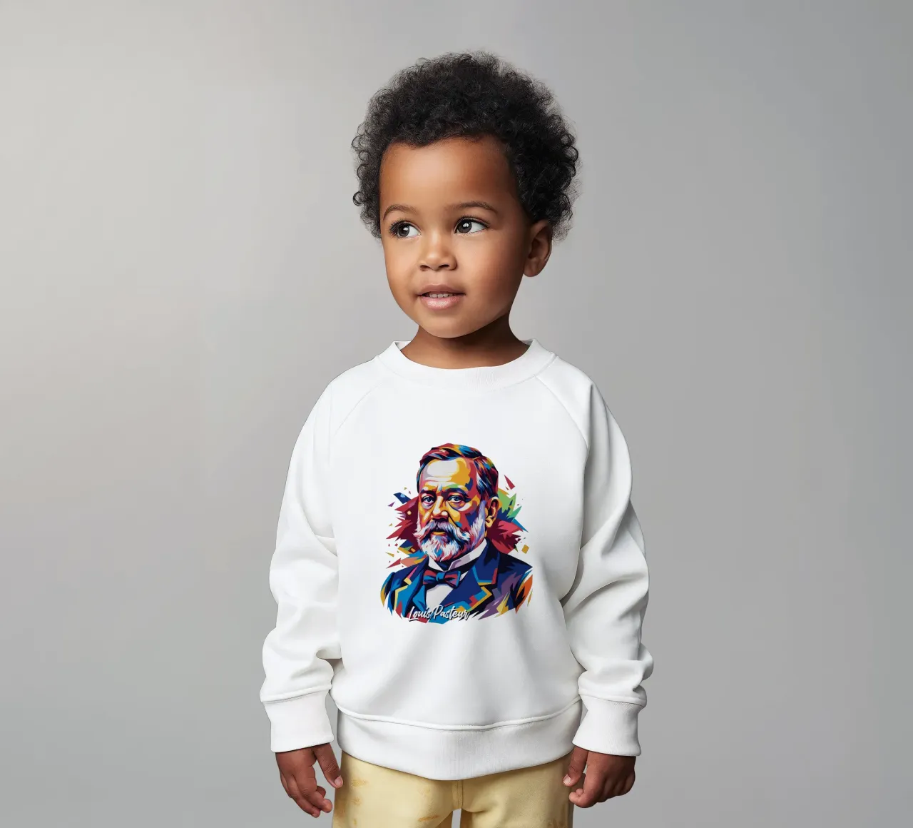 Louis Pasteur in WPAP Pop Art baby sweatshirt van vectorartnesia
