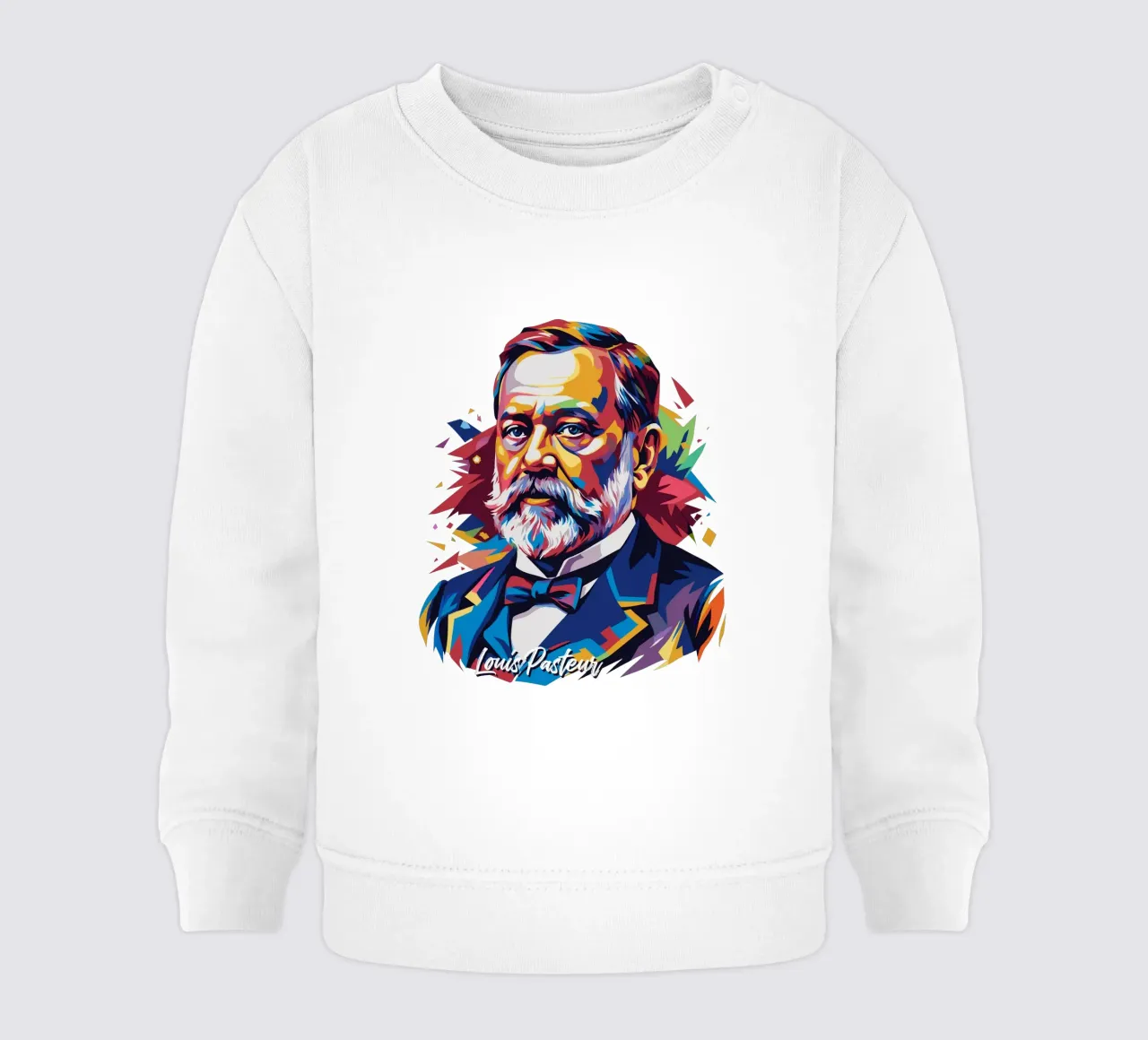 Louis Pasteur in WPAP Pop Art baby sweatshirt van vectorartnesia