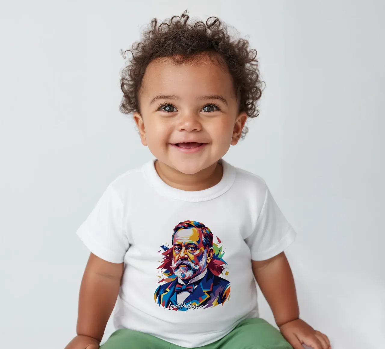 Louis Pasteur in WPAP Pop Art maglietta neonato da vectorartnesia