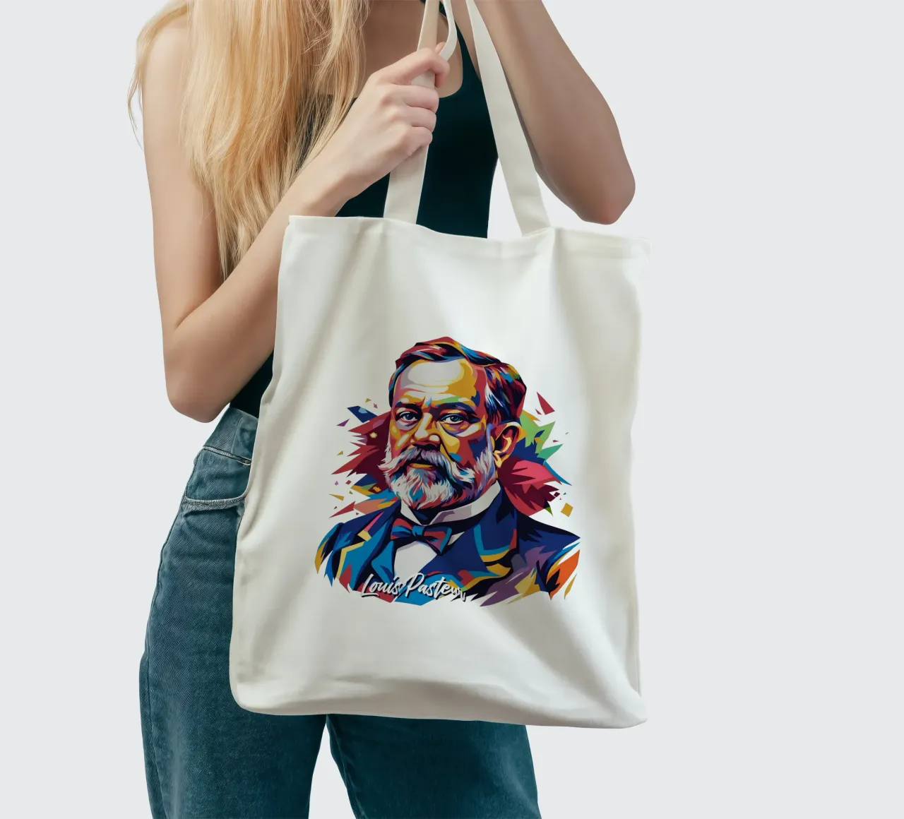 Louis Pasteur in WPAP Pop Art borsa in juta da vectorartnesia