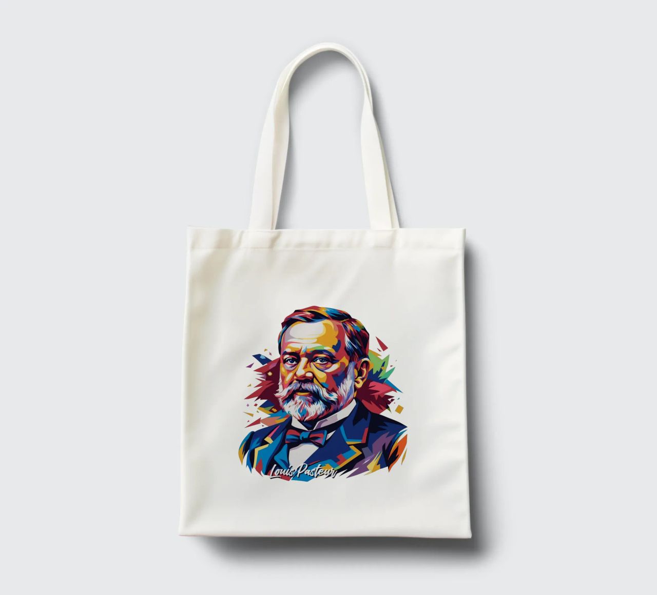 Louis Pasteur in WPAP Pop Art borsa in juta da vectorartnesia