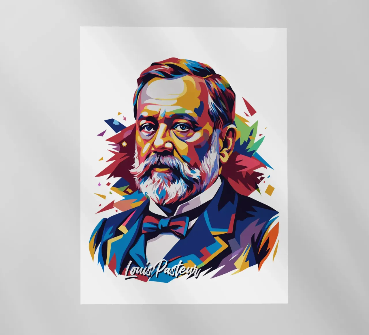 Louis Pasteur in WPAP Pop Art lámina retroiluminada de vectorartnesia
