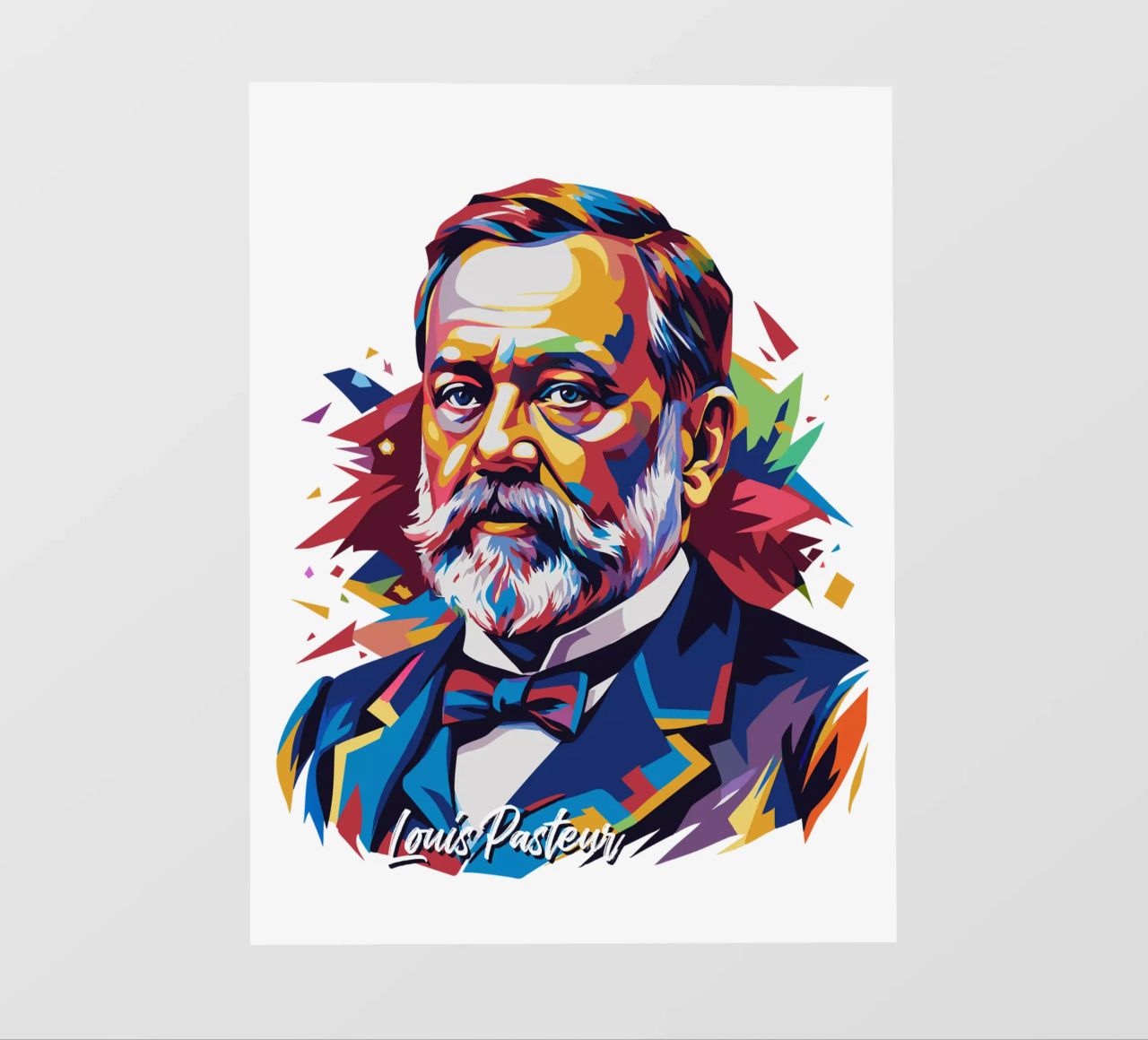Louis Pasteur in WPAP Pop Art pellicola backlit da vectorartnesia