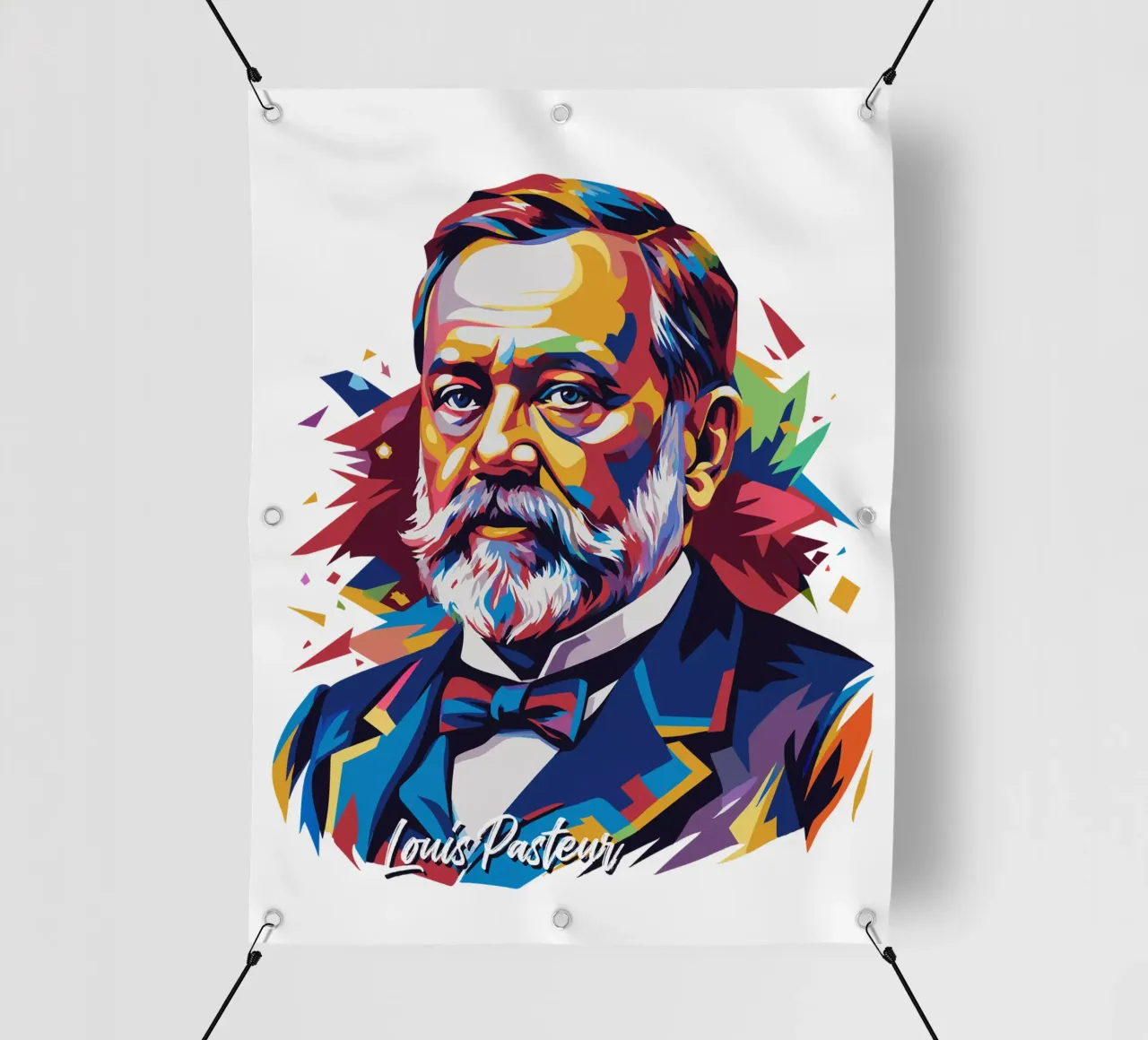 Louis Pasteur in WPAP Pop Art telo in pvc da vectorartnesia